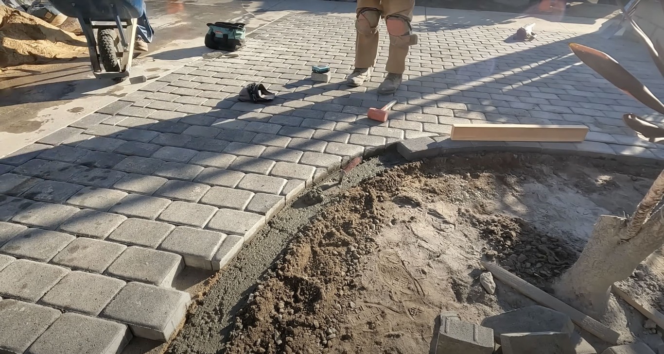 Installing decorative concrete pavers for residential driveway in Carson, CA